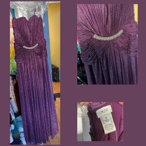 Cache Purple Spaghetti Strap Shimmer Gown Size 4